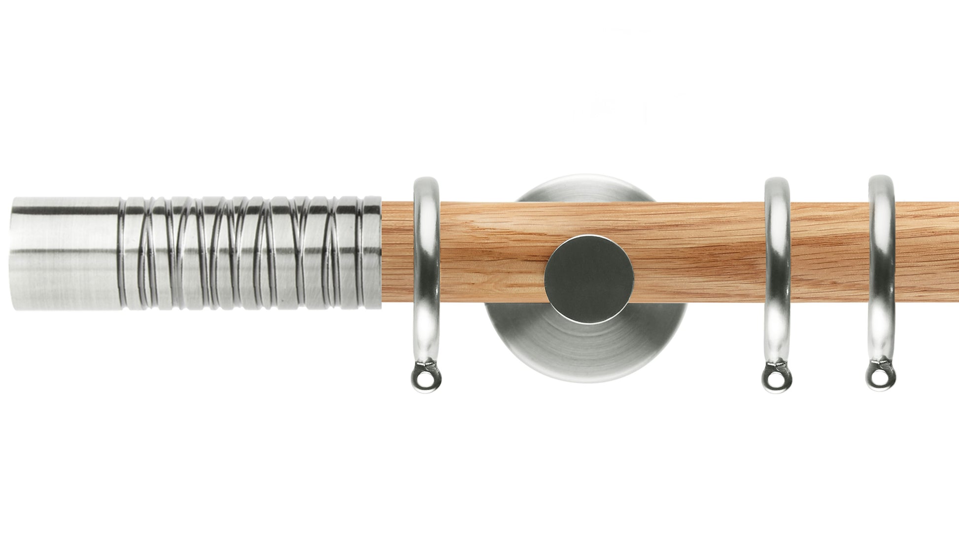 Rolls Neo Wired Barrel 28mm Wooden Curtain Pole - Fendow