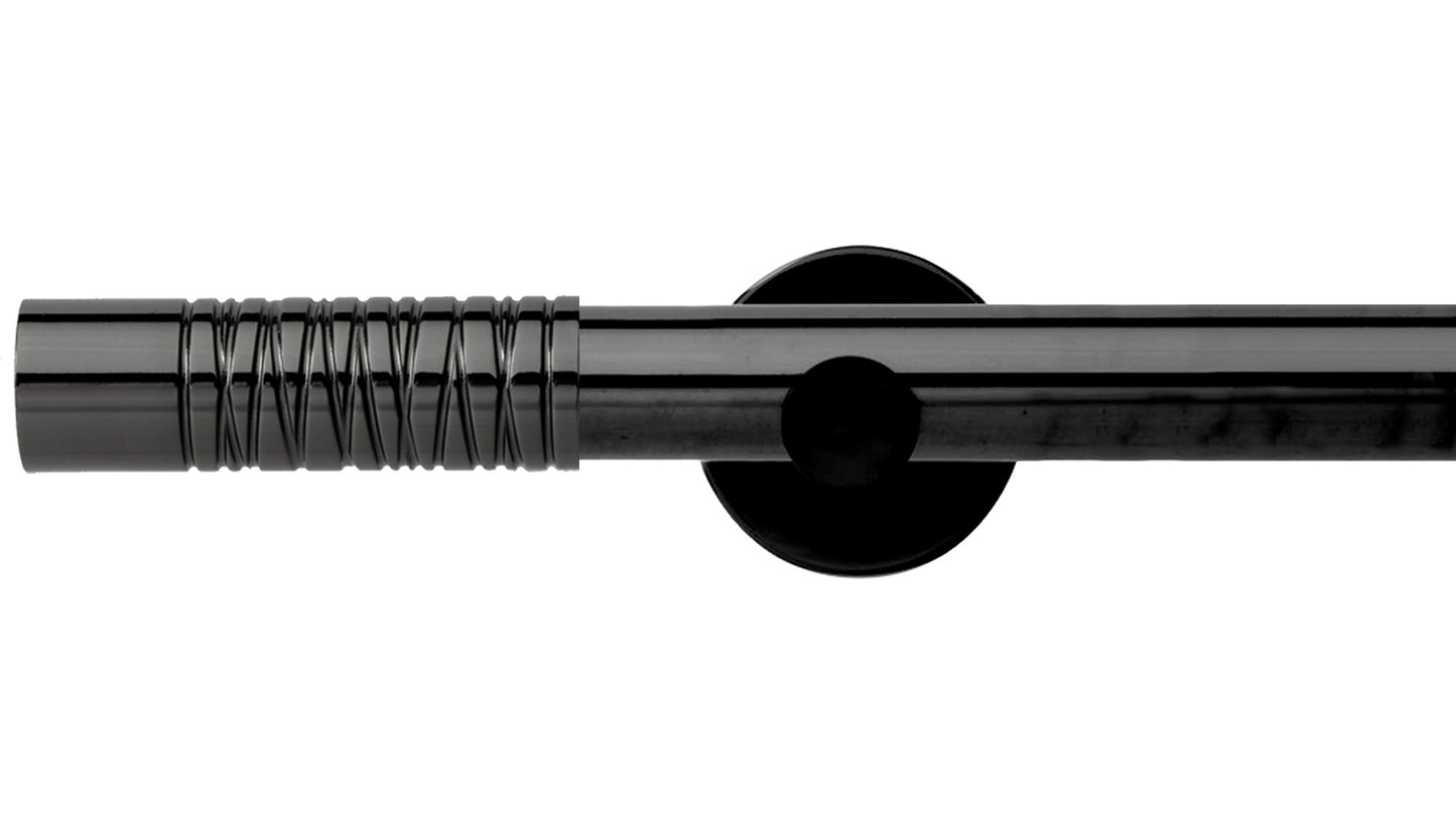 Rolls Neo Wired Barrel 28mm Metal Curtain Pole - Fendow