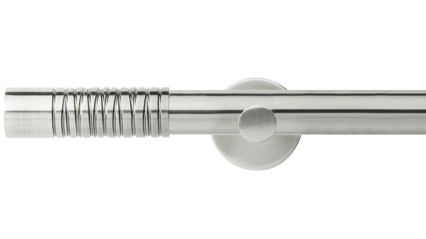 Rolls Neo Wired Barrel 28mm Metal Curtain Pole - Fendow