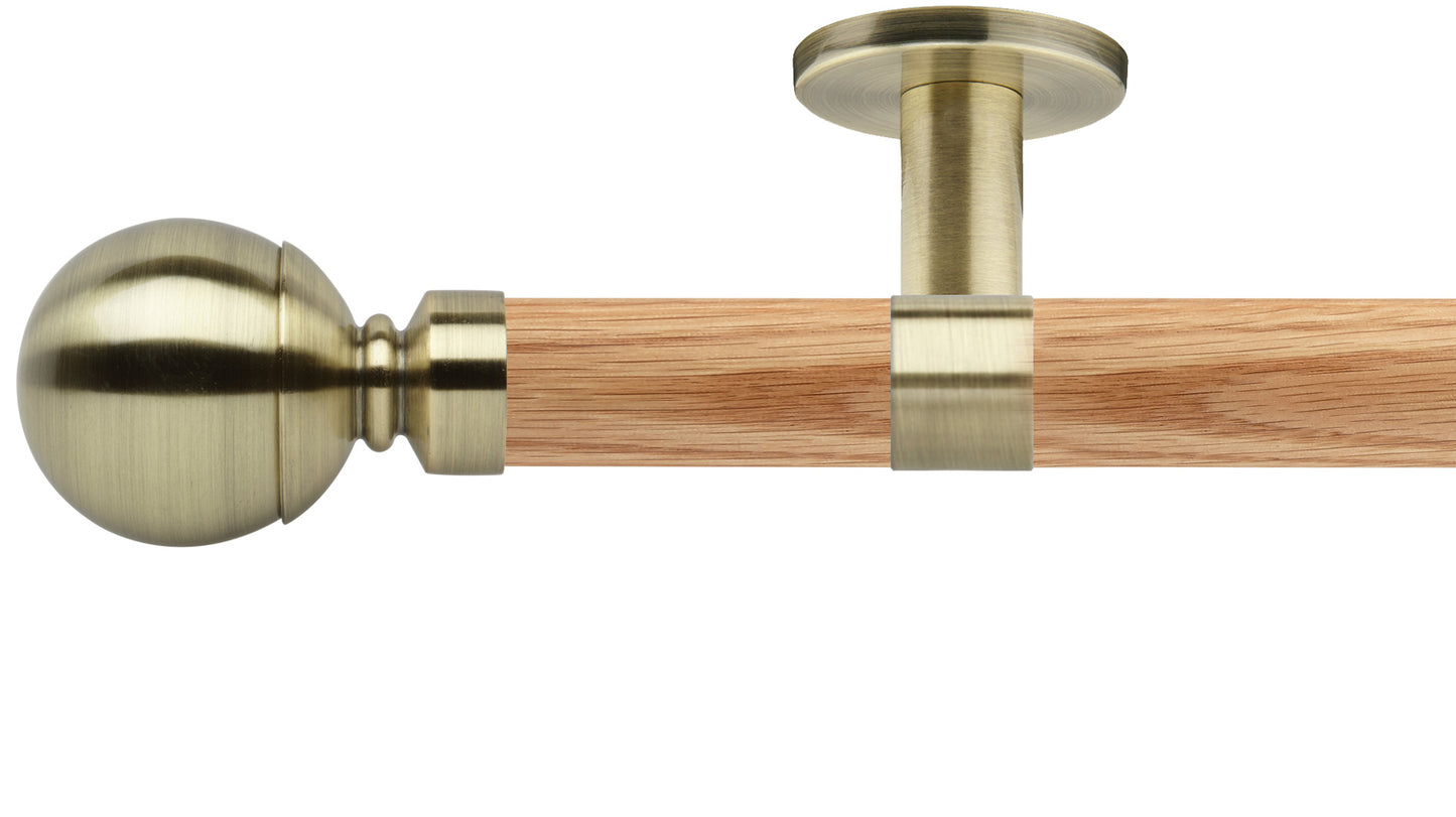 Rolls Neo Ball 35mm Wooden Curtain Pole - Fendow