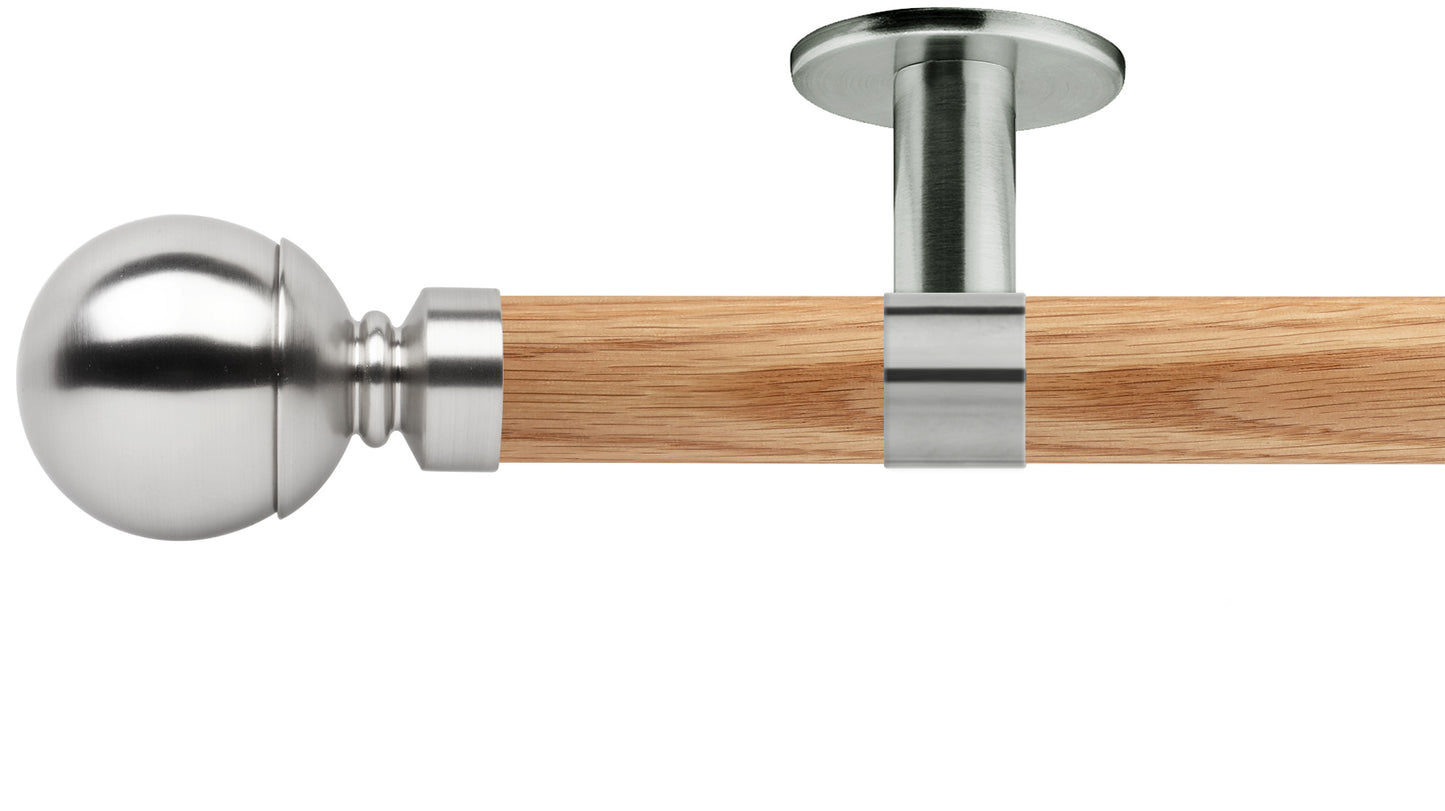 Rolls Neo Ball 35mm Wooden Curtain Pole - Fendow