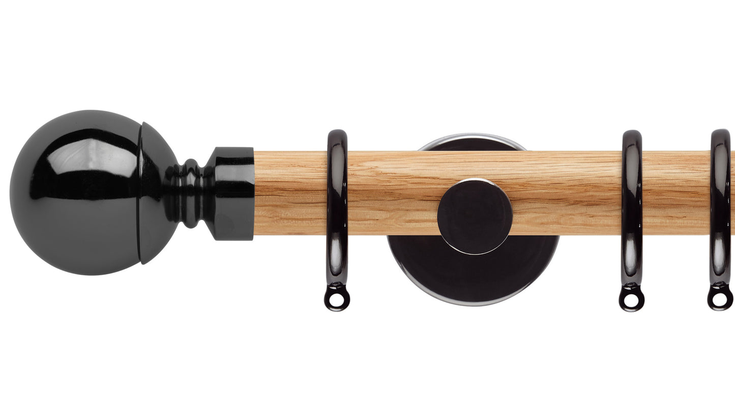 Rolls Neo Ball 35mm Wooden Curtain Pole - Fendow