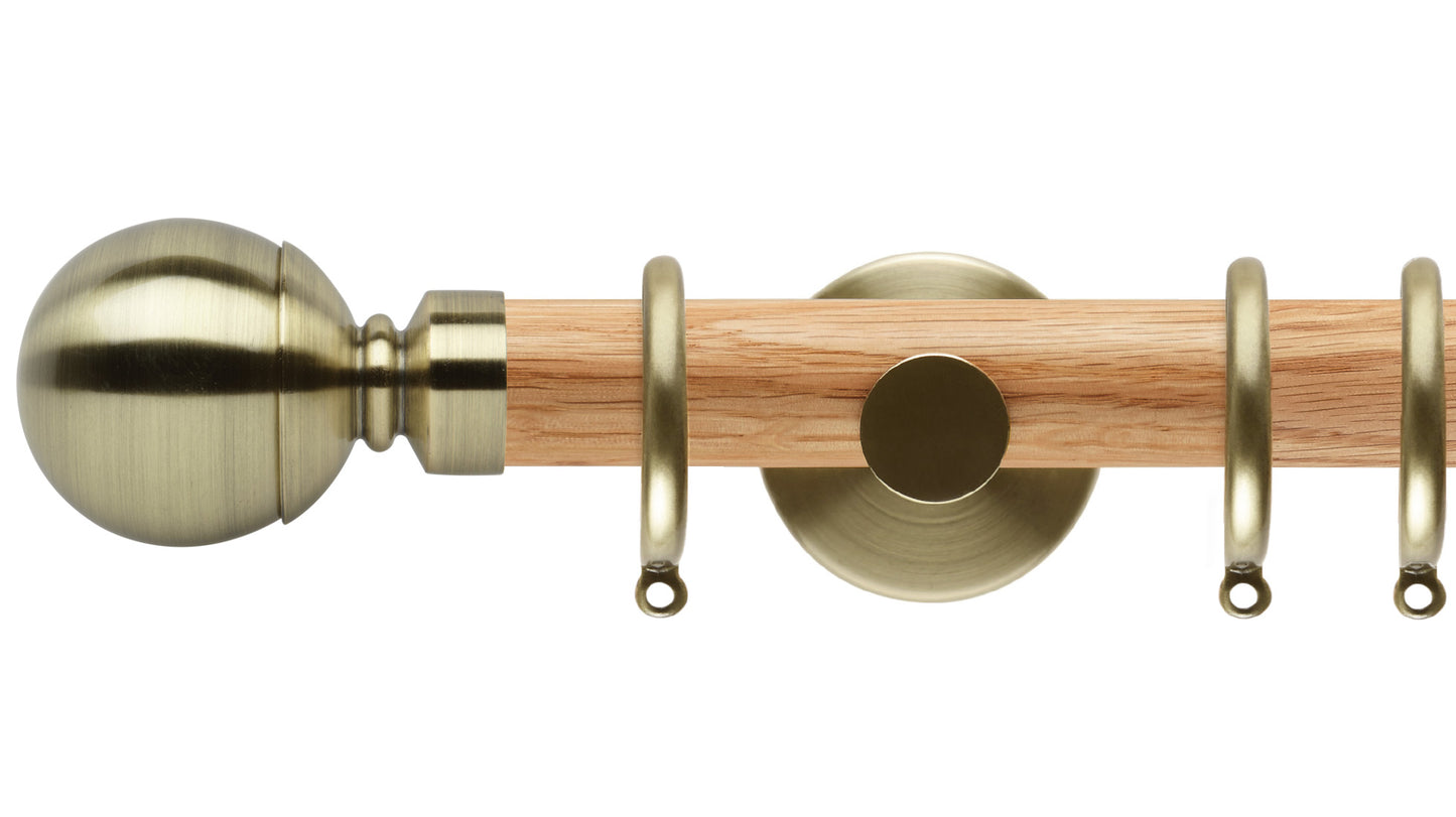 Rolls Neo Ball 35mm Wooden Curtain Pole - Fendow