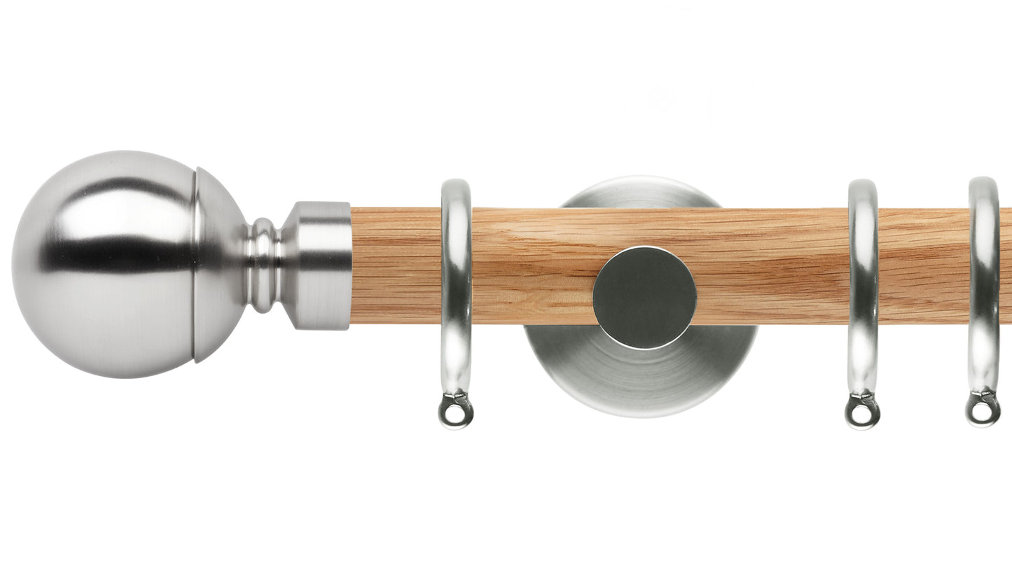 Rolls Neo Ball 35mm Wooden Curtain Pole - Fendow