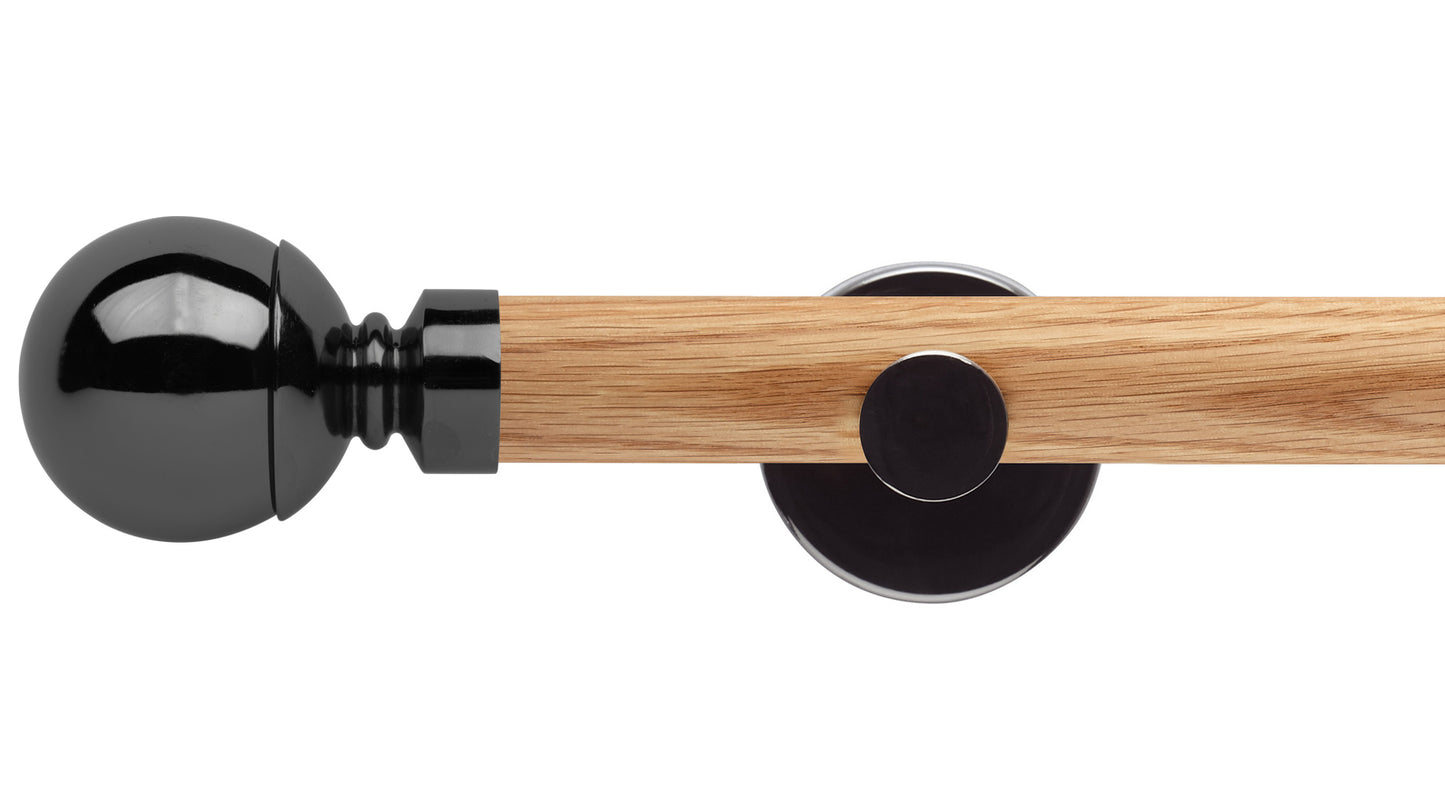 Rolls Neo Ball 35mm Wooden Curtain Pole - Fendow