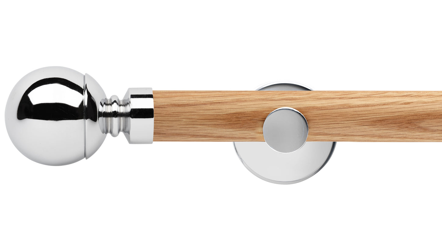 Rolls Neo Ball 35mm Wooden Curtain Pole - Fendow