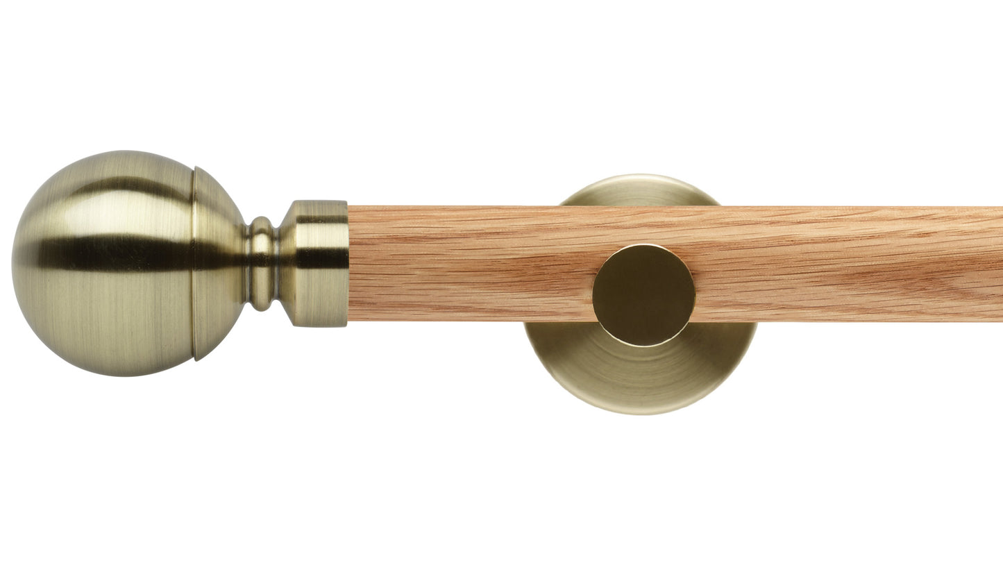 Rolls Neo Ball 35mm Wooden Curtain Pole - Fendow