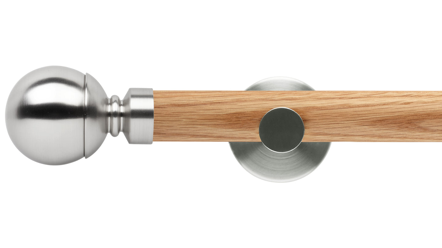 Rolls Neo Ball 35mm Wooden Curtain Pole - Fendow