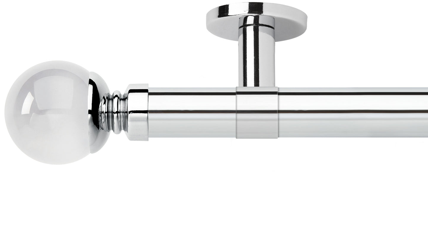 Rolls Neo Clear Ball 35mm Metal Curtain Pole - Fendow