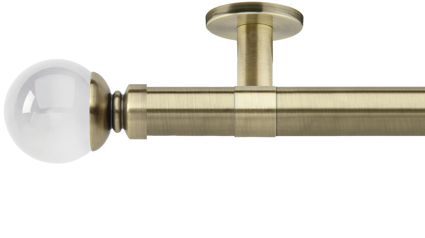 Rolls Neo Clear Ball 35mm Metal Curtain Pole - Fendow