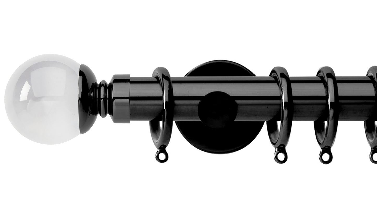 Rolls Neo Clear Ball 35mm Metal Curtain Pole - Fendow