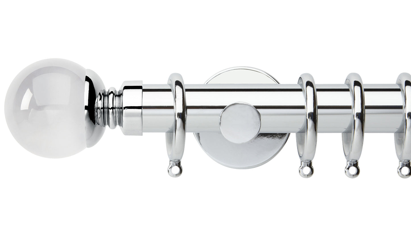 Rolls Neo Clear Ball 35mm Metal Curtain Pole - Fendow