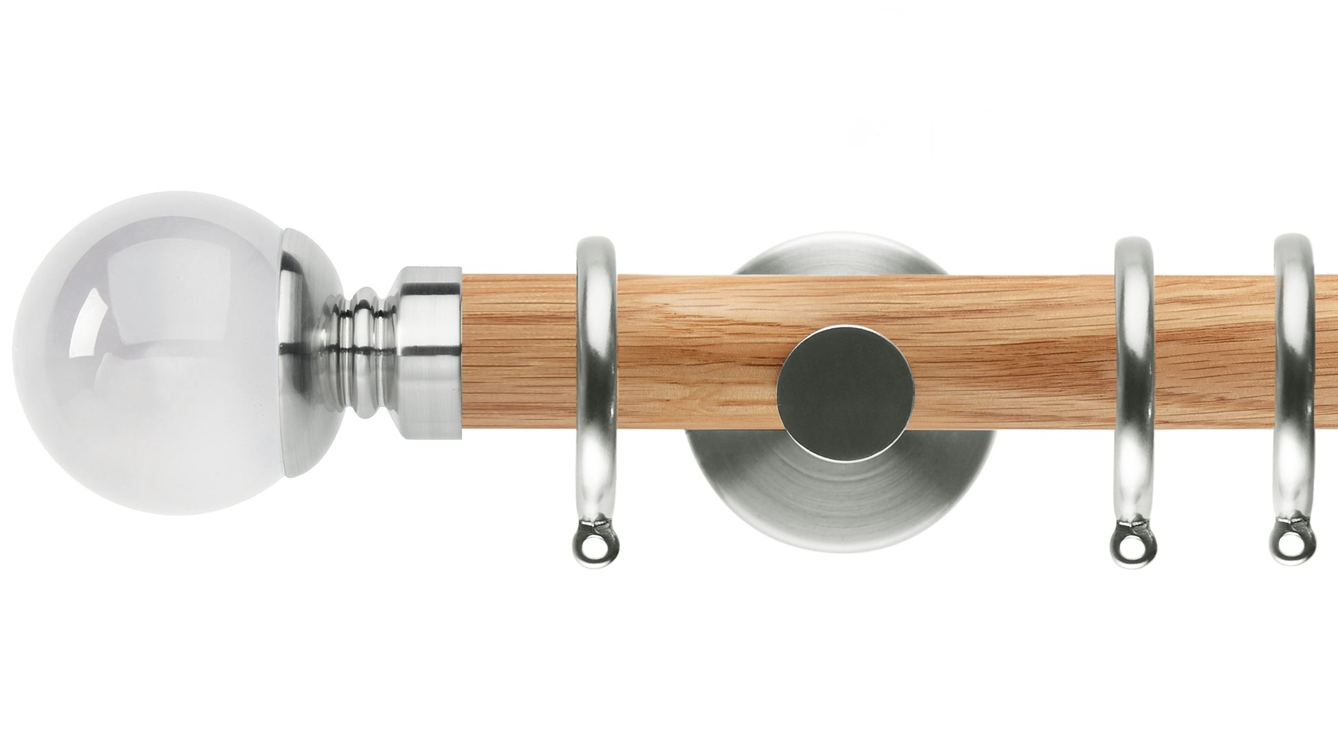 Rolls Neo Clear Ball 35mm Wooden Curtain Pole - Fendow