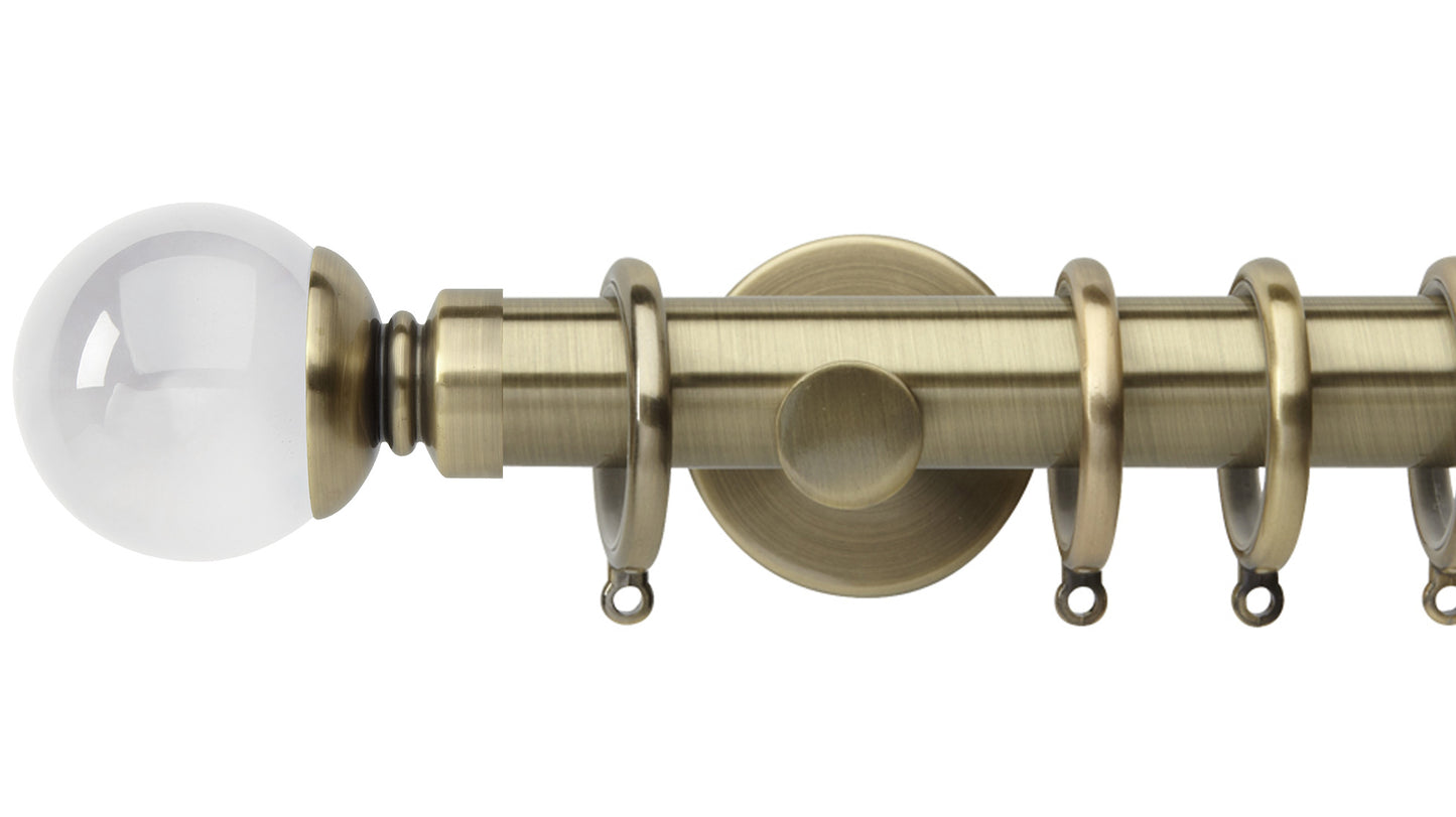 Rolls Neo Clear Ball 35mm Metal Curtain Pole - Fendow