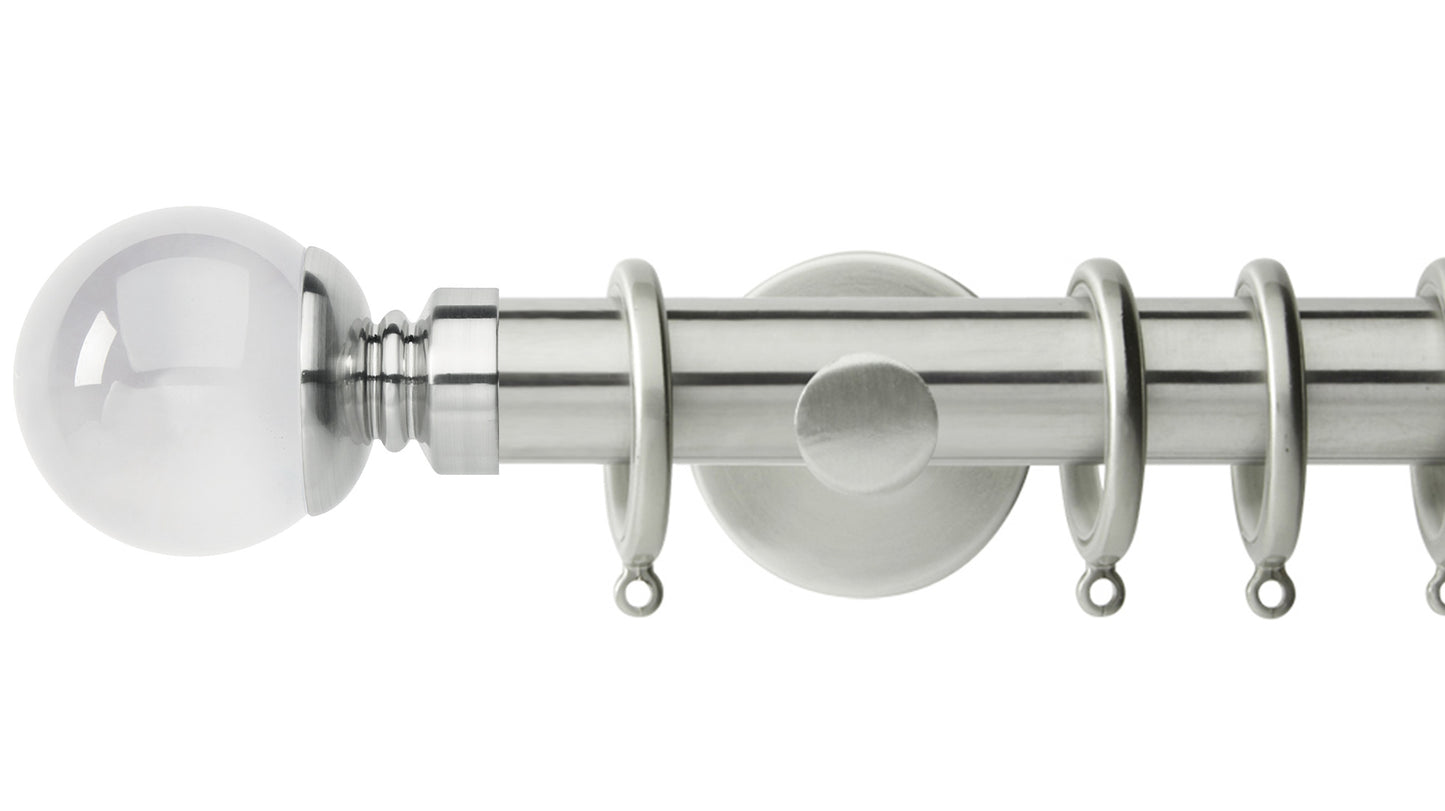 Rolls Neo Clear Ball 35mm Metal Curtain Pole - Fendow