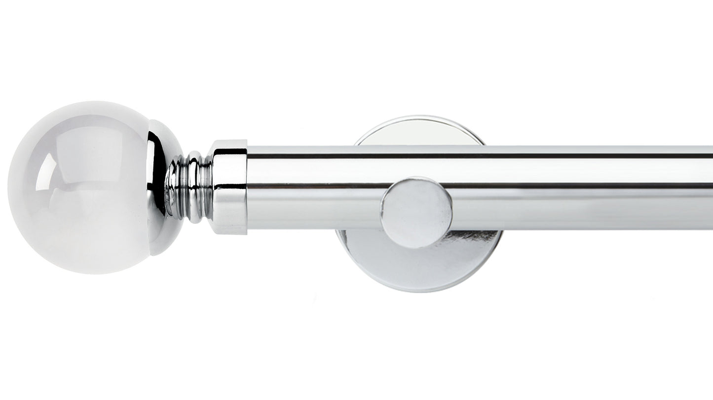 Rolls Neo Clear Ball 35mm Metal Curtain Pole - Fendow