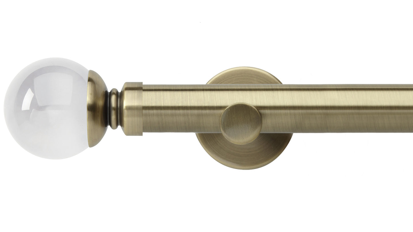 Rolls Neo Clear Ball 35mm Metal Curtain Pole - Fendow