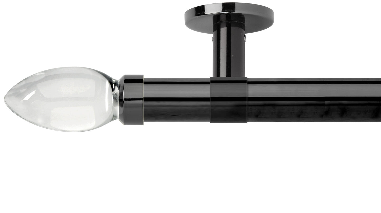 Rolls Neo Clear Teardrop 35mm Metal Curtain Pole - Fendow