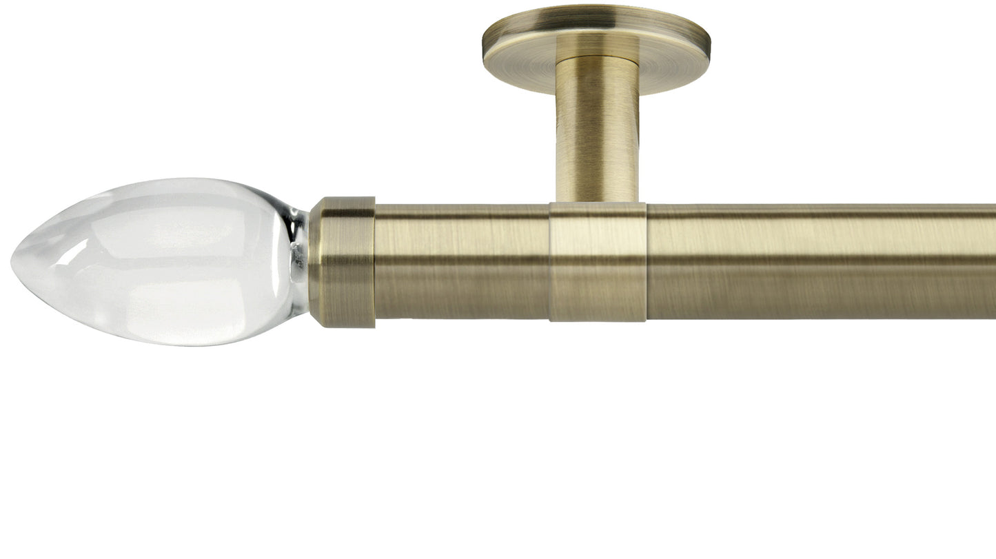 Rolls Neo Clear Teardrop 35mm Metal Curtain Pole - Fendow