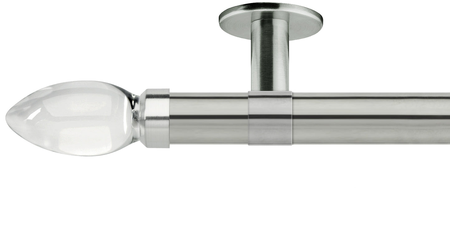 Rolls Neo Clear Teardrop 35mm Metal Curtain Pole - Fendow