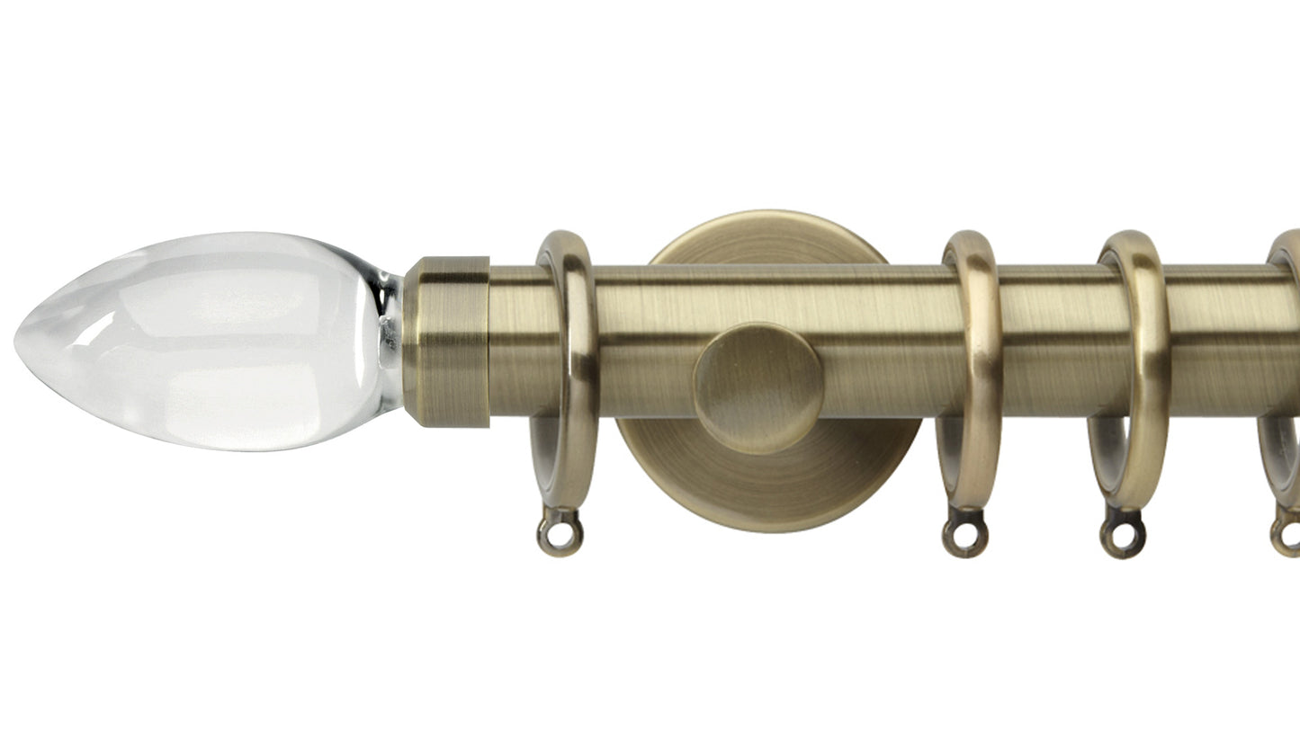 Rolls Neo Clear Teardrop 35mm Metal Curtain Pole - Fendow