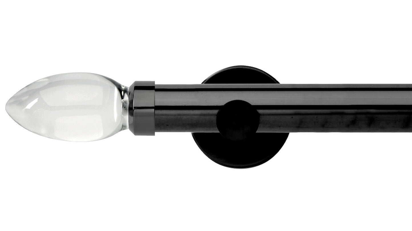 Rolls Neo Clear Teardrop 35mm Metal Curtain Pole - Fendow