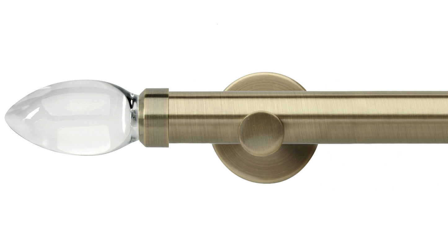 Rolls Neo Clear Teardrop 35mm Metal Curtain Pole - Fendow