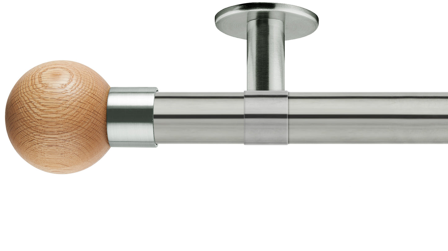 Rolls Neo Oak Ball 35mm Metal Curtain Pole - Fendow