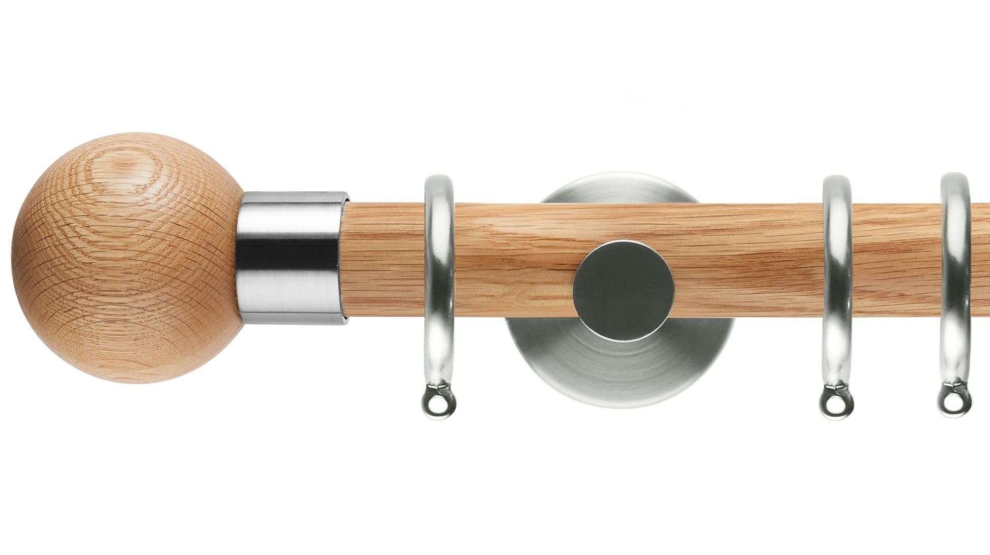 Rolls Neo Oak Ball 35mm Wooden Curtain Pole - Fendow