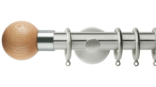 Rolls Neo Oak Ball 35mm Metal Curtain Pole - Fendow