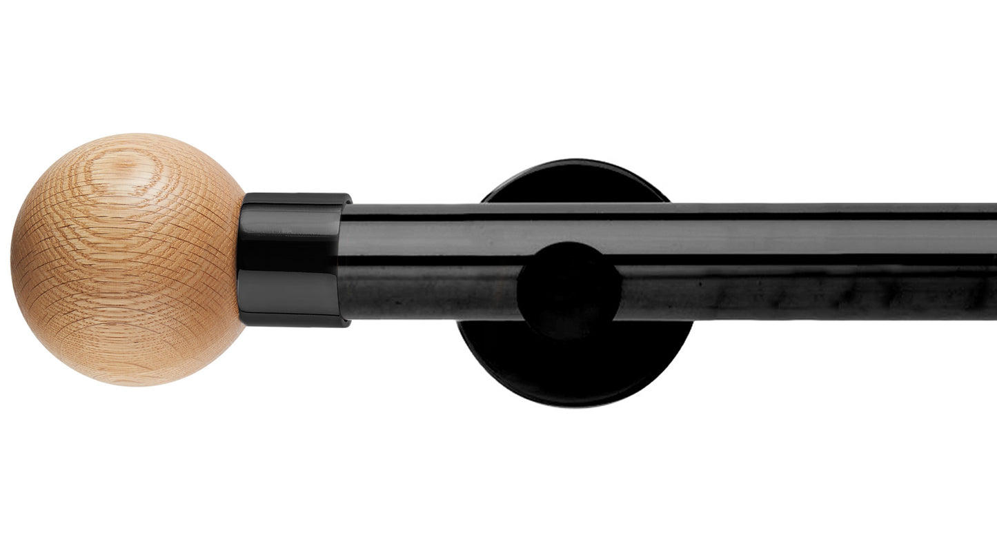 Rolls Neo Oak Ball 35mm Metal Curtain Pole - Fendow