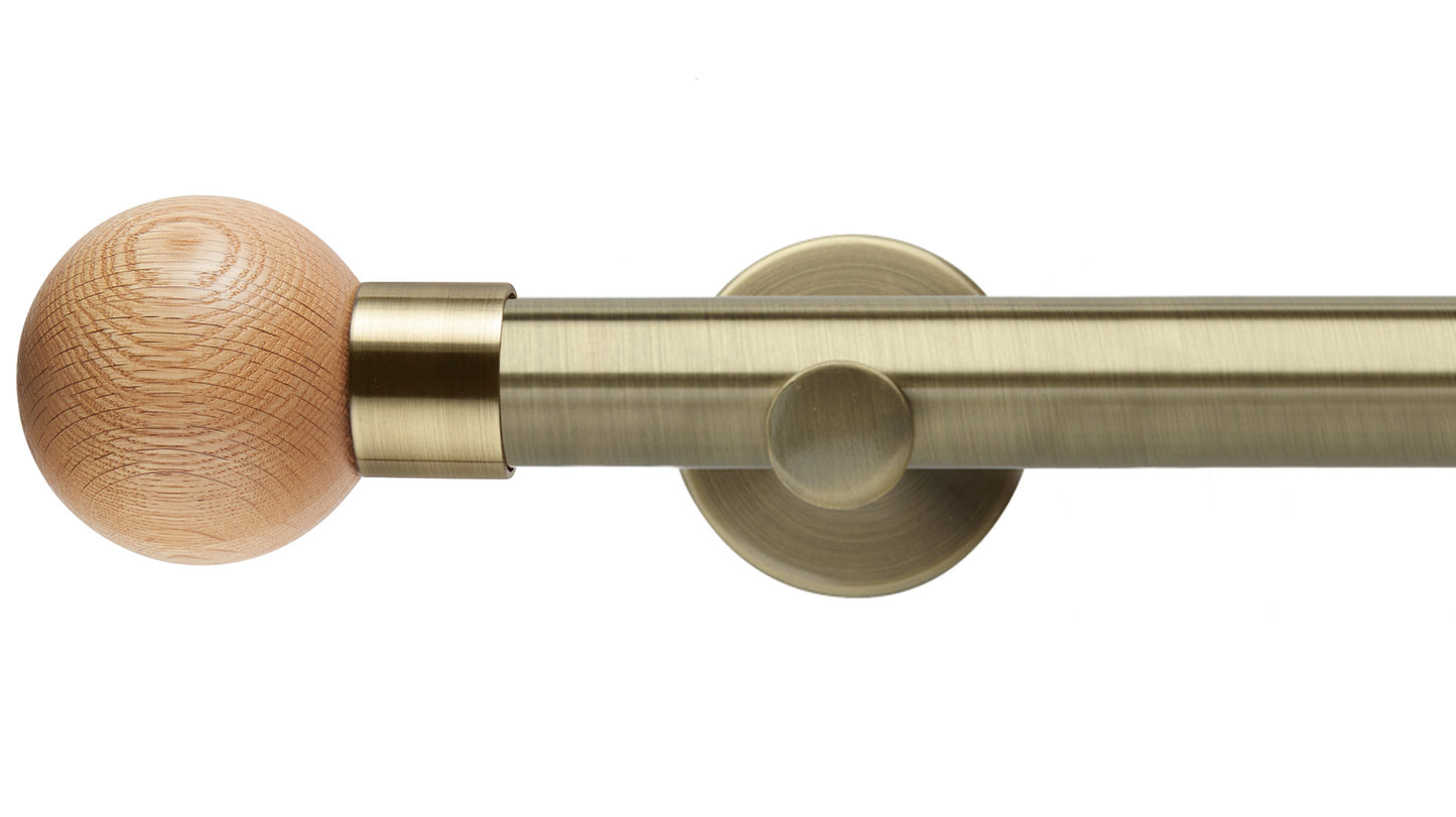 Rolls Neo Oak Ball 35mm Metal Curtain Pole - Fendow