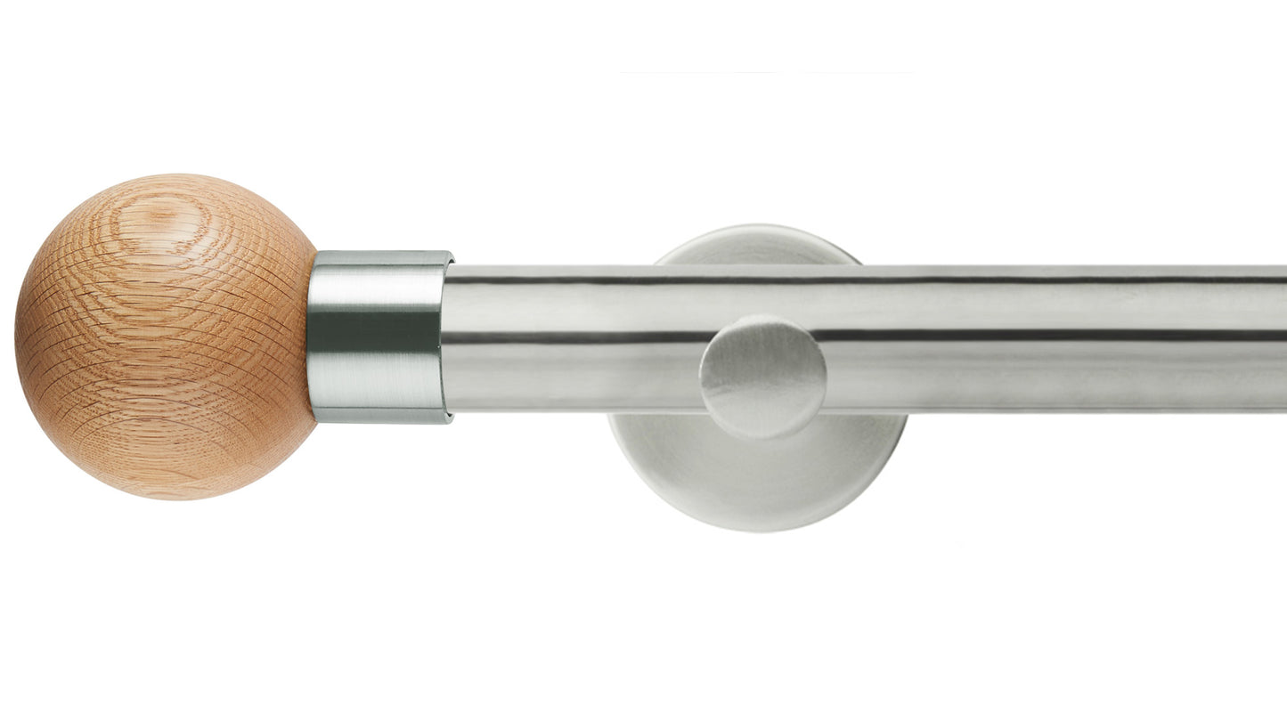 Rolls Neo Oak Ball 35mm Metal Curtain Pole - Fendow