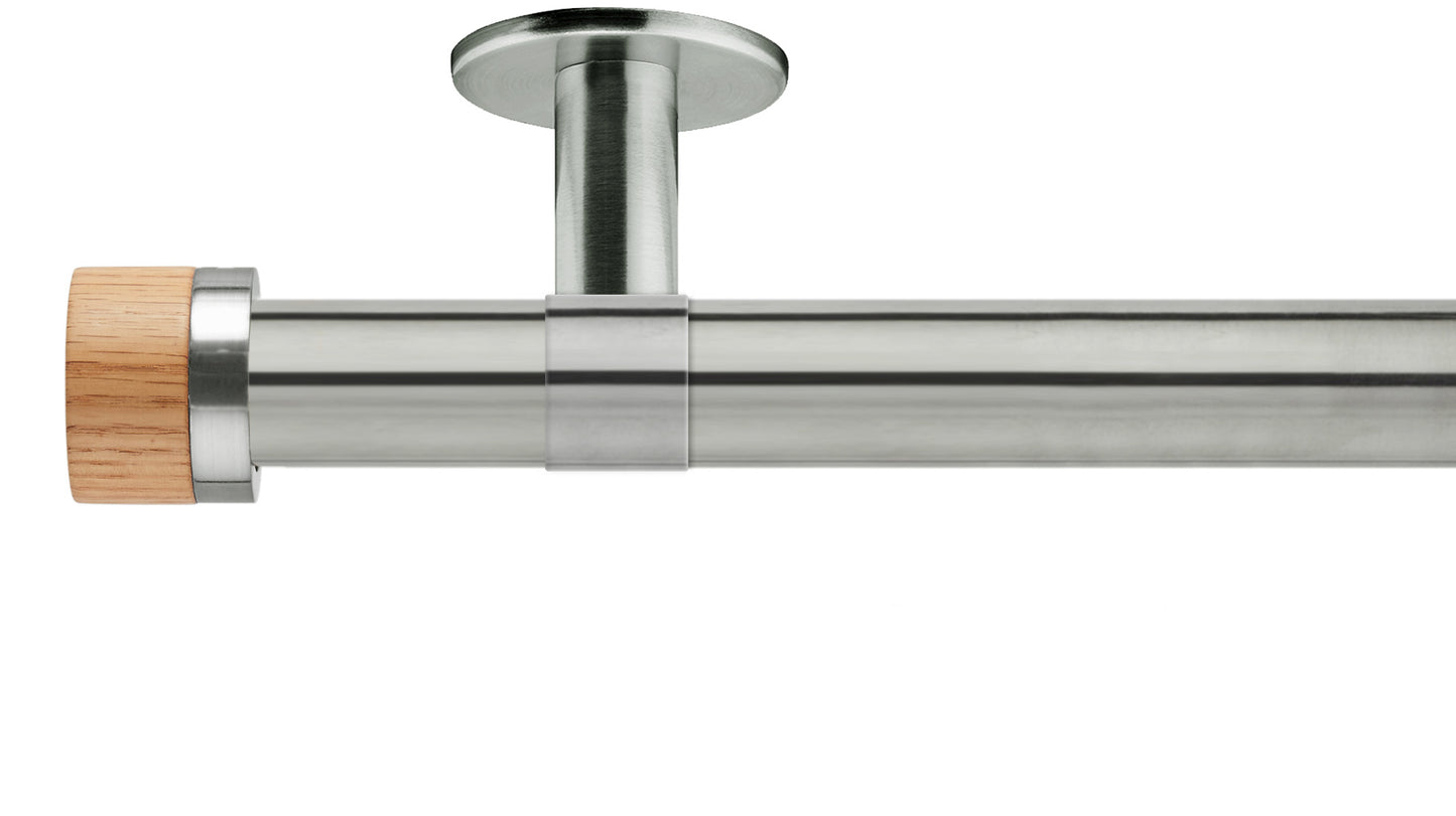 Rolls Neo Oak Stud 35mm Metal Curtain Pole - Fendow