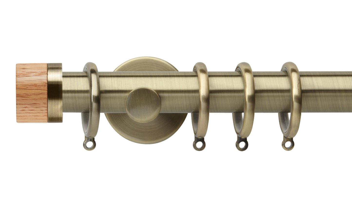 Rolls Neo Oak Stud 35mm Metal Curtain Pole - Fendow