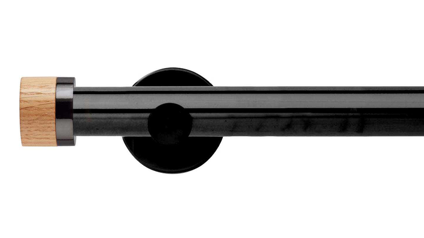 Rolls Neo Oak Stud 35mm Metal Curtain Pole - Fendow