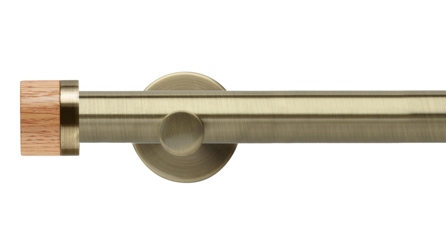 Rolls Neo Oak Stud 35mm Metal Curtain Pole - Fendow