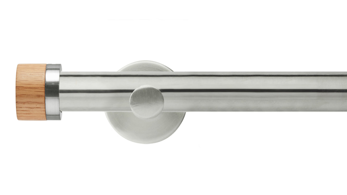 Rolls Neo Oak Stud 35mm Metal Curtain Pole - Fendow