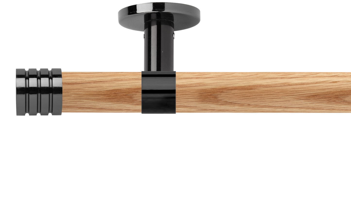 Rolls Neo Stud 35mm Wooden Curtain Pole - Fendow