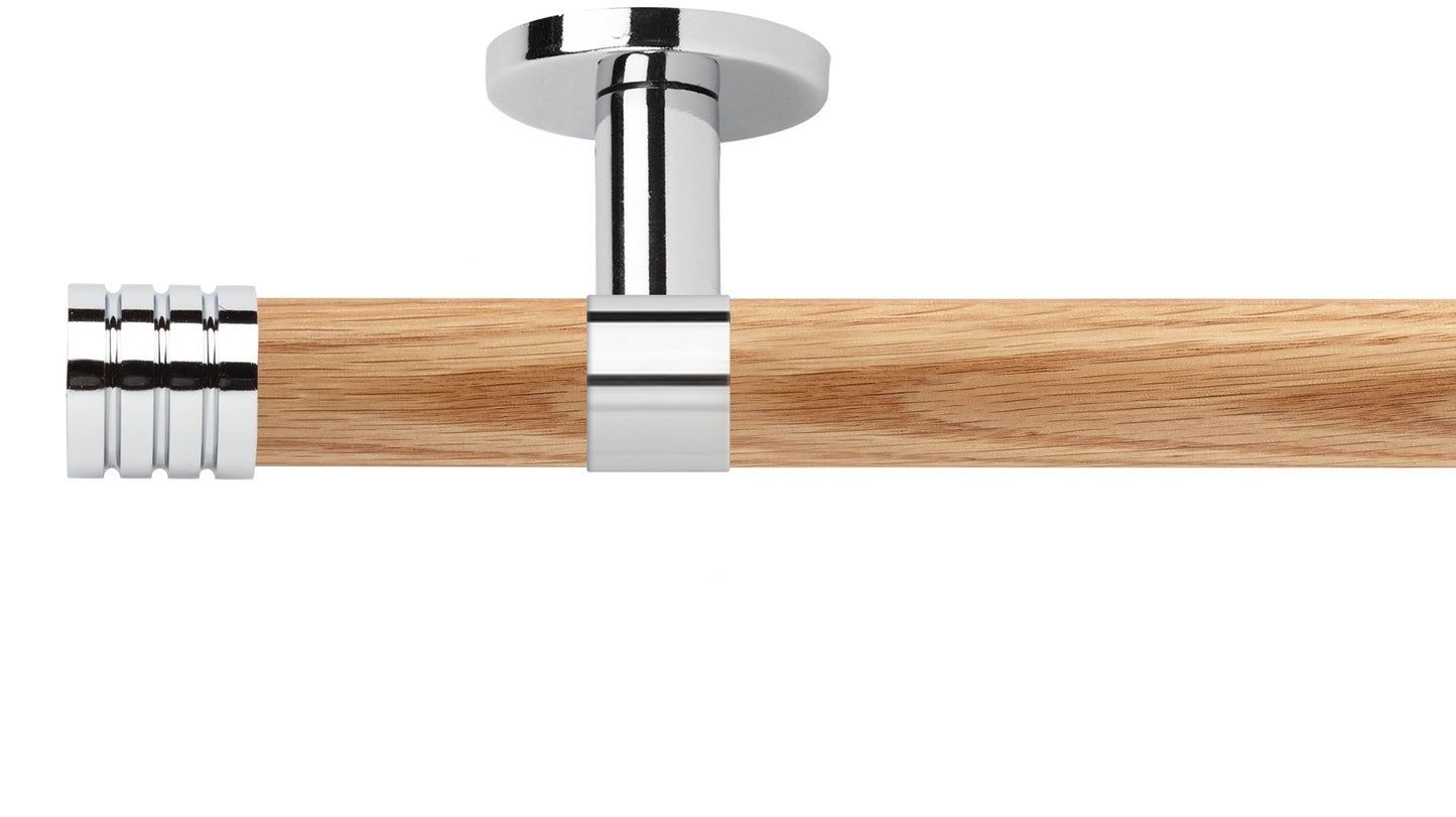 Rolls Neo Stud 35mm Wooden Curtain Pole - Fendow