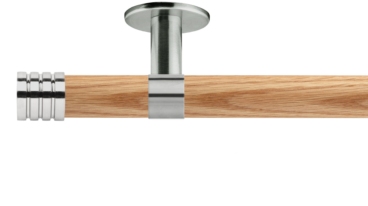 Rolls Neo Stud 35mm Wooden Curtain Pole - Fendow