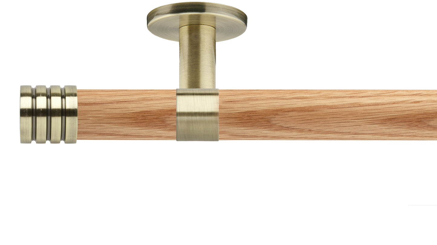 Rolls Neo Stud 35mm Wooden Curtain Pole - Fendow