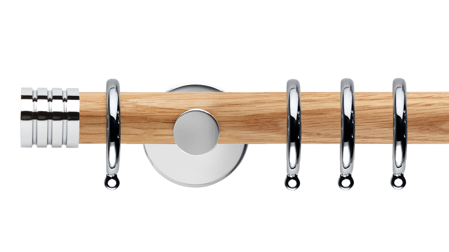 Rolls Neo Stud 35mm Wooden Curtain Pole - Fendow