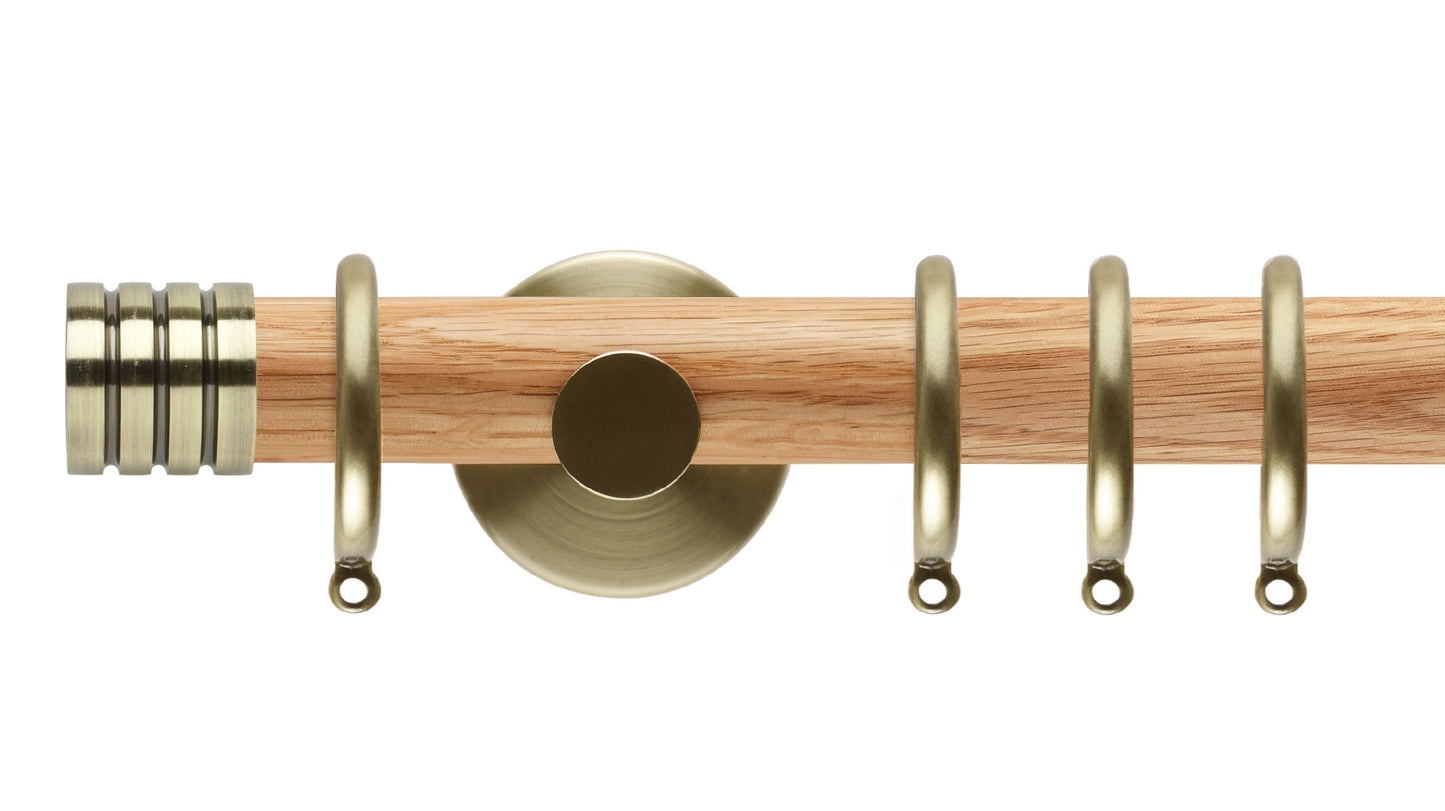 Rolls Neo Stud 35mm Wooden Curtain Pole - Fendow