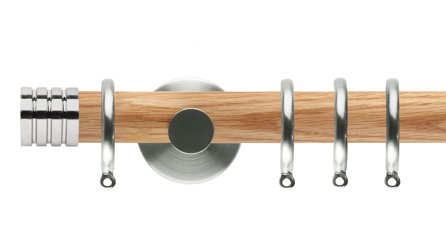 Rolls Neo Stud 35mm Wooden Curtain Pole - Fendow