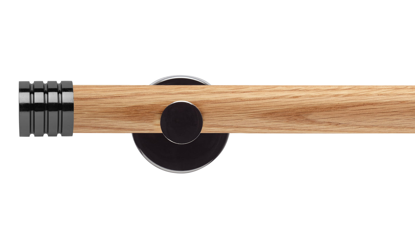 Rolls Neo Stud 35mm Wooden Curtain Pole - Fendow