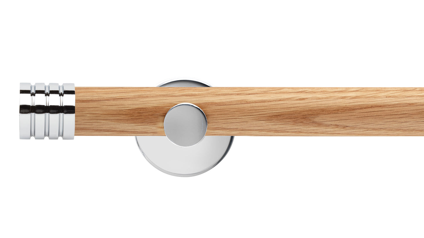 Rolls Neo Stud 35mm Wooden Curtain Pole - Fendow