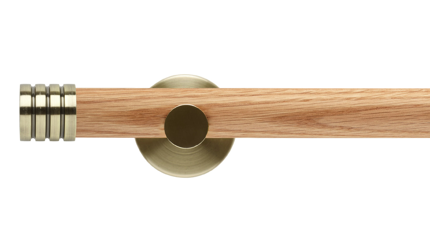 Rolls Neo Stud 35mm Wooden Curtain Pole - Fendow