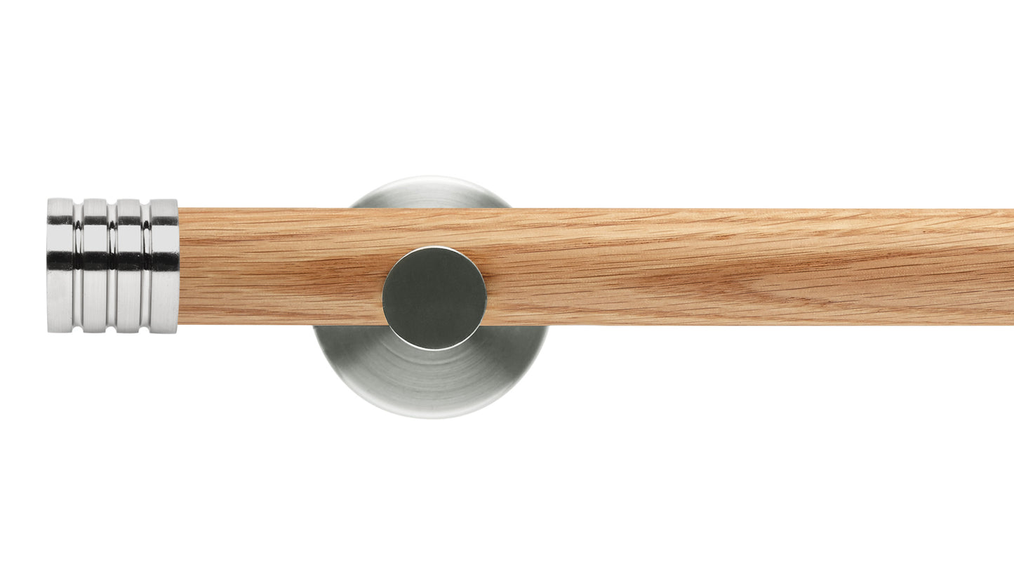 Rolls Neo Stud 35mm Wooden Curtain Pole - Fendow