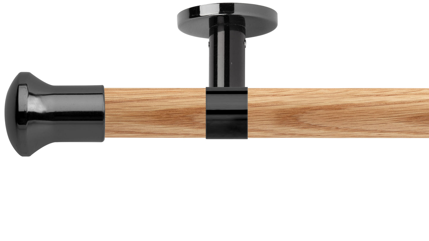 Rolls Neo Trumpet 35mm Wooden Curtain Pole - Fendow